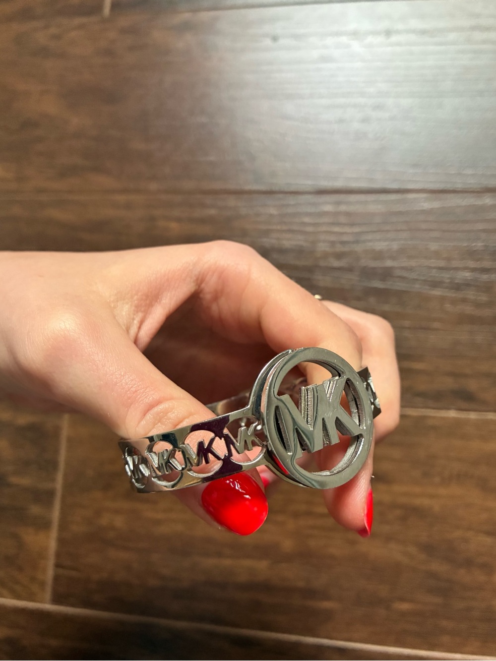 Michael Kors Silver MK Logo Bracelet - Silver